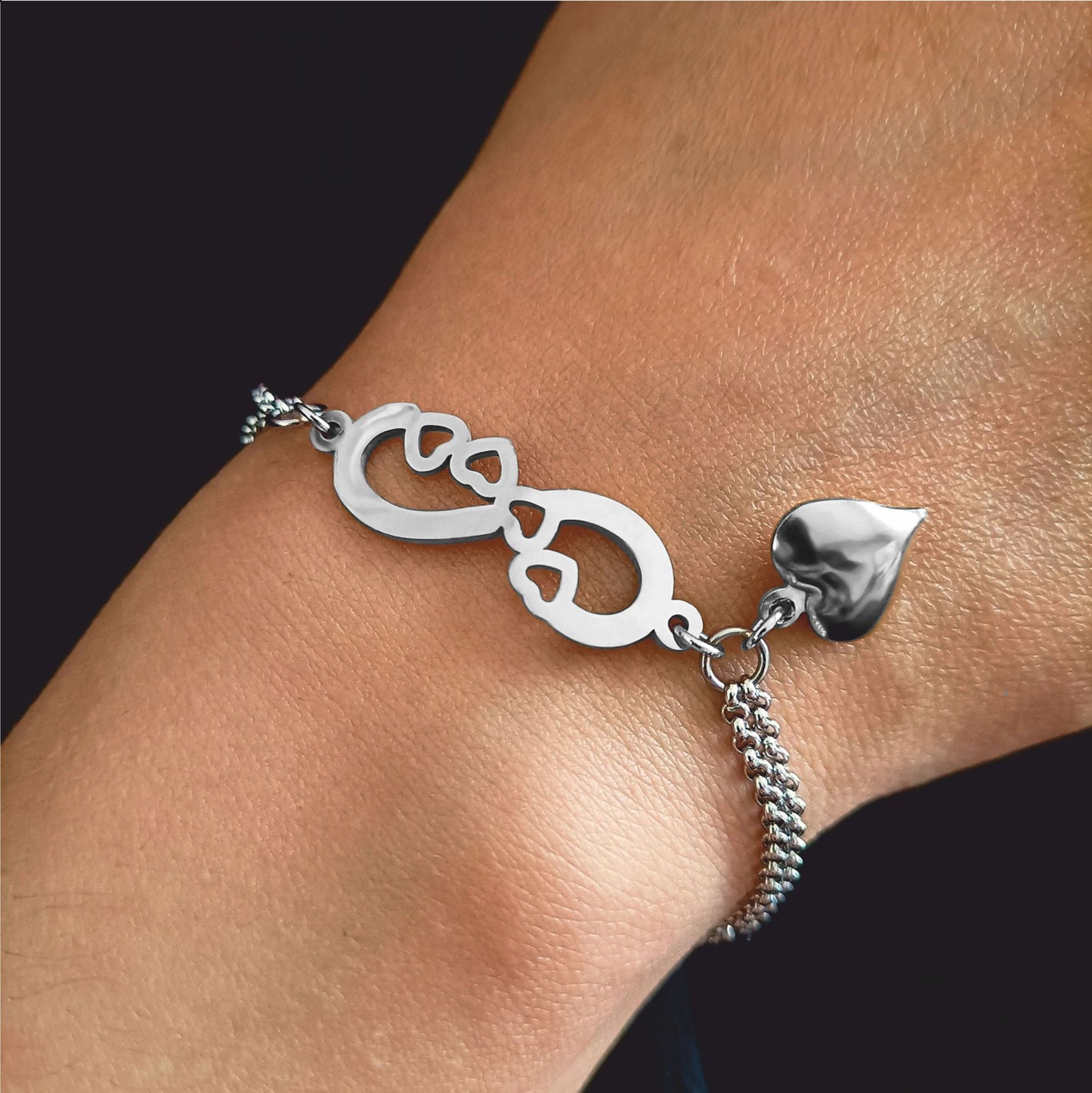 Pulseira Infinite Love - em aço inoxidável