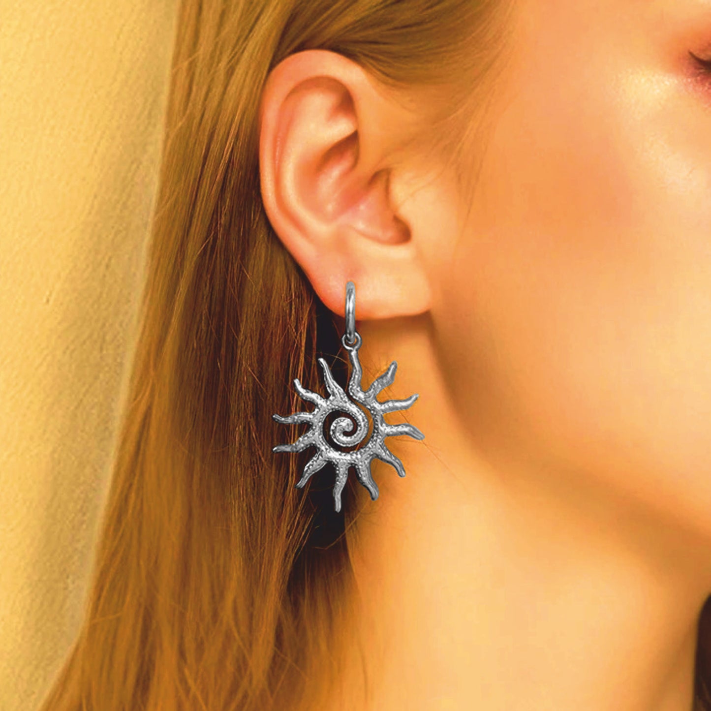 Brincos Sun Rays  - em aço inoxidável