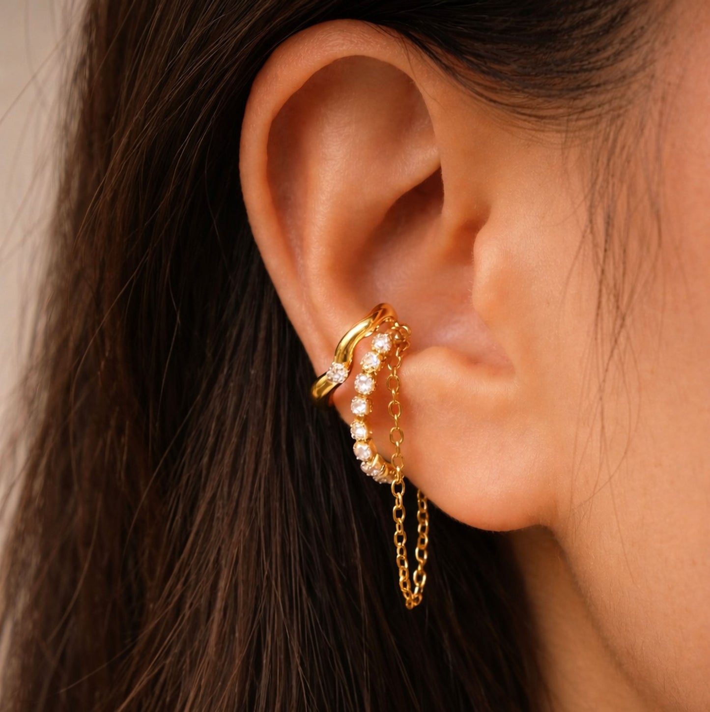 Earcuff Amélie - em aço inoxidável