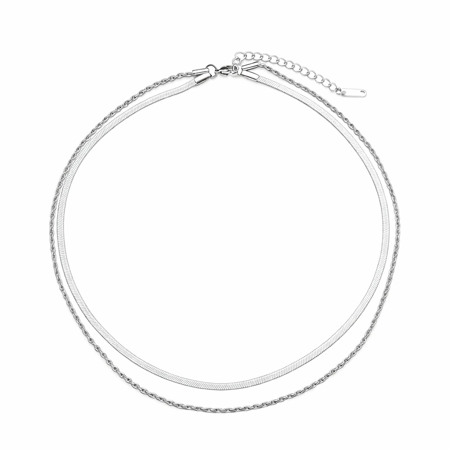 Colar Brunna - conjunto 2 colares em aço inoxidável