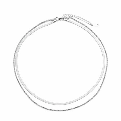 Colar Brunna - conjunto 2 colares em aço inoxidável