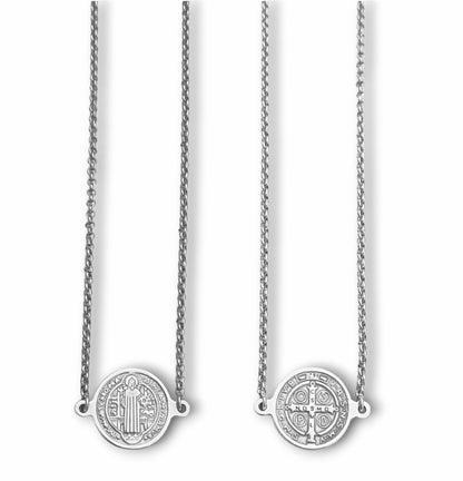 Escapulário Saint Benedict`s Medal - em aço inoxidável