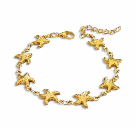 Pulseira Stella Marina- em aço inoxidável dourado