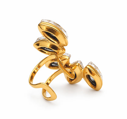 Earcuff Laurel - em aço inoxidável dourado