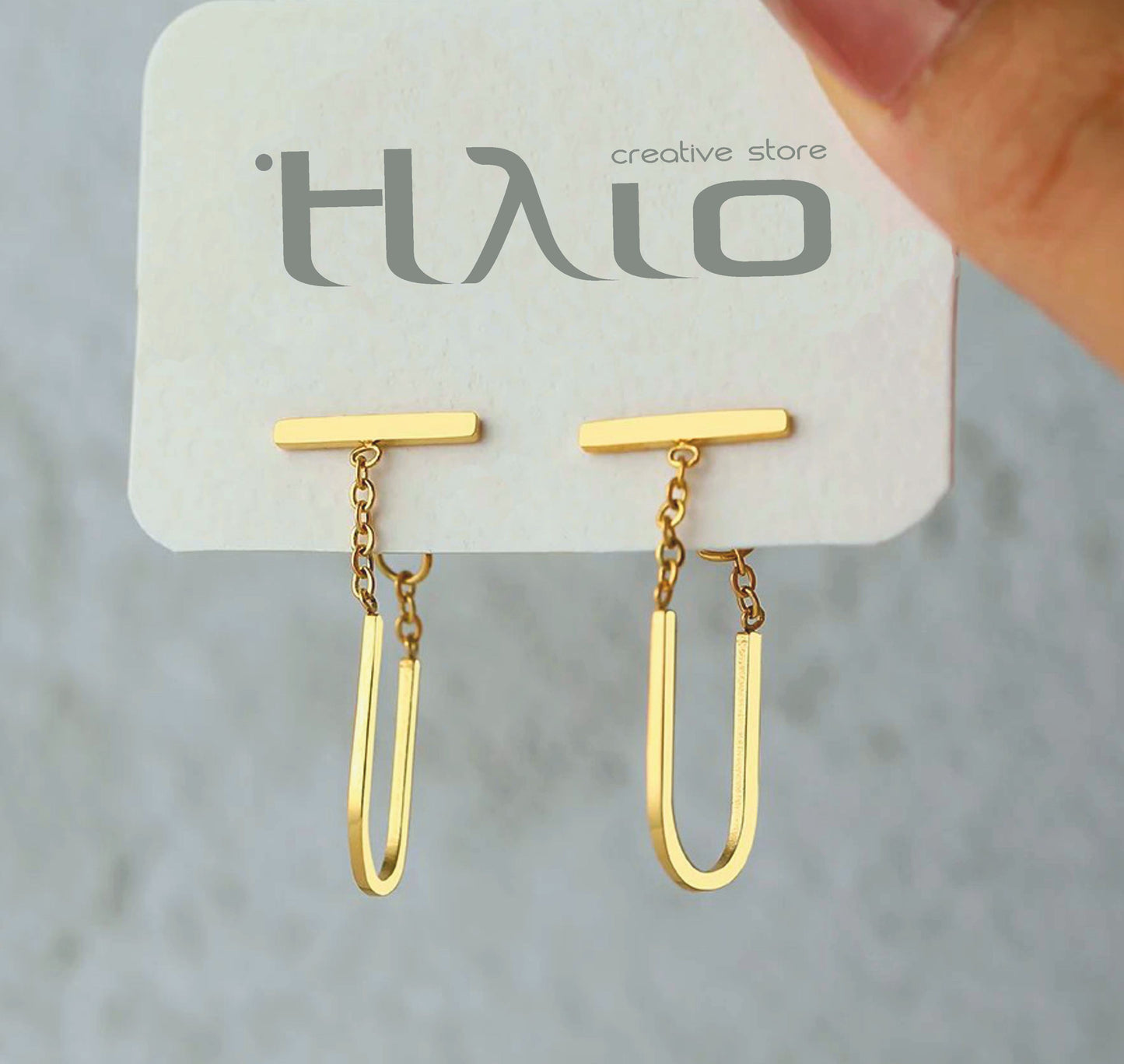 Brincos Cloe - em aço inoxidável dourado