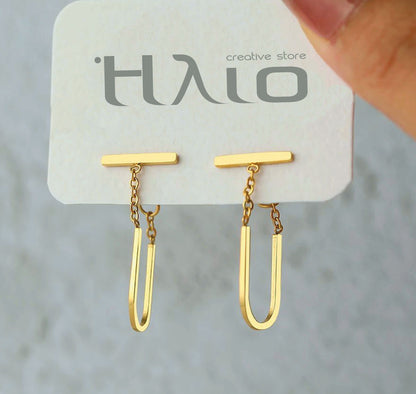Brincos Cloe - em aço inoxidável dourado
