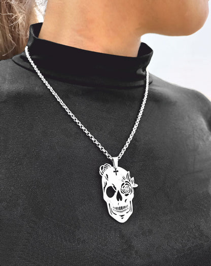 Colar Skull - em aço inoxidável