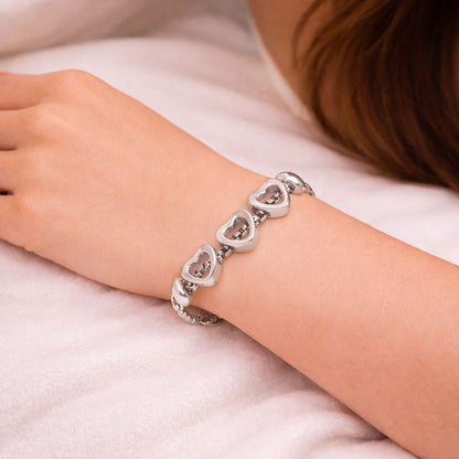 Pulseira Three Hearts - em aço inoxidável