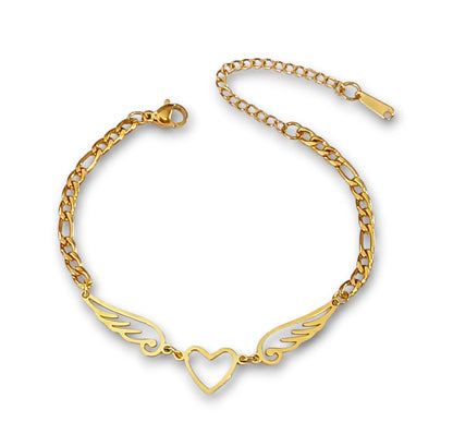 Pulseira Angel's Wings - em aço inoxidável dourado