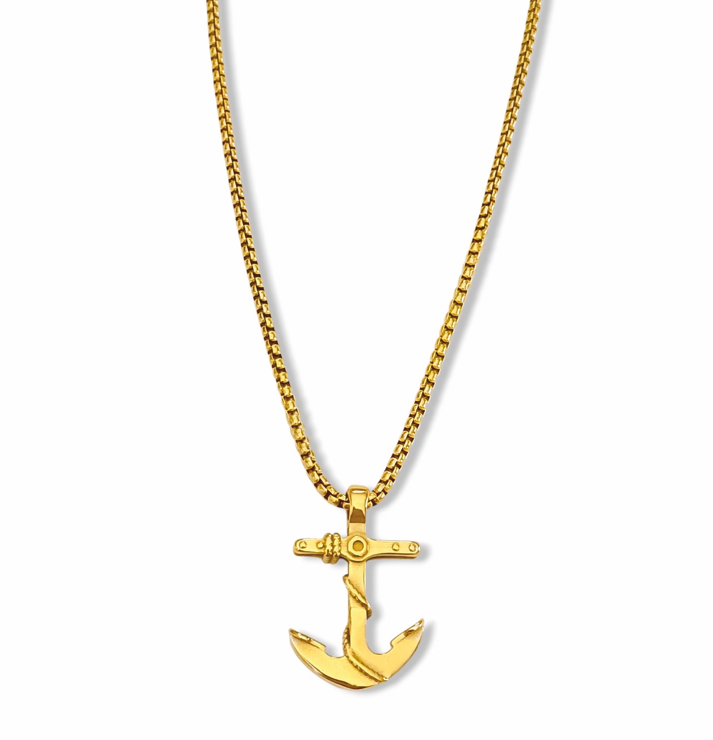 Colar Anchor - em aço inoxidável dourado