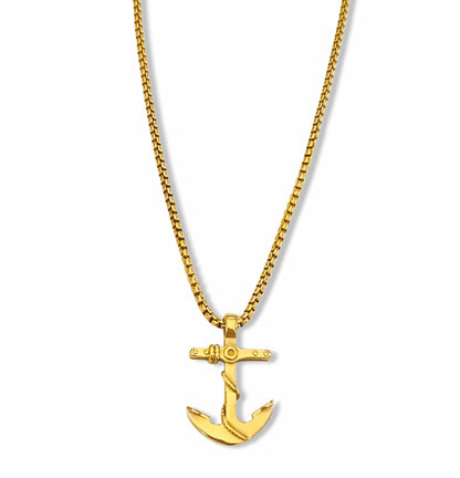 Colar Anchor - em aço inoxidável dourado