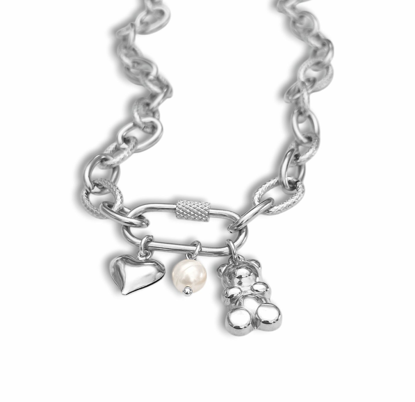 Colar Little Bear - em aço inoxidável