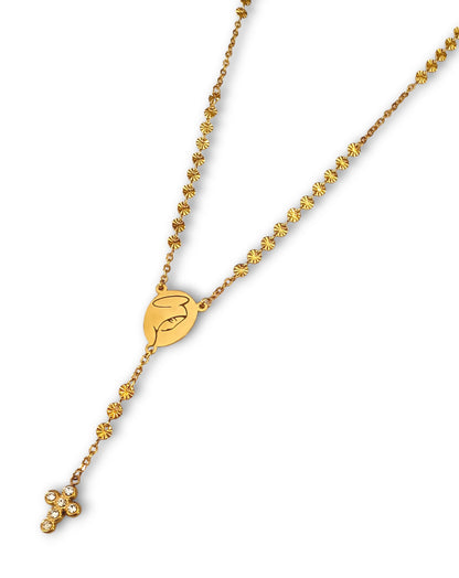 Colar Nossa Senhora - em aço inoxidável dourado