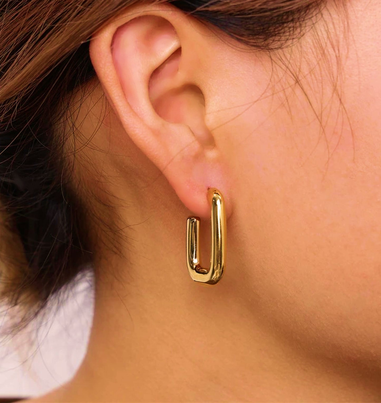 Brincos Hoops - em aço inoxidável dourado
