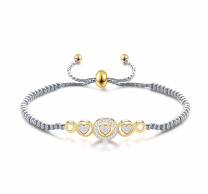 Pulseira Shiny Hearts Gold - em aço inoxidável