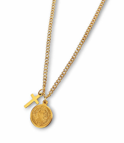 Colar Núrsia - em aço inoxidável dourado