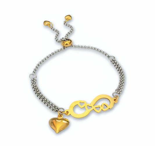 Pulseira Infinite Love Gold - em aço inoxidável