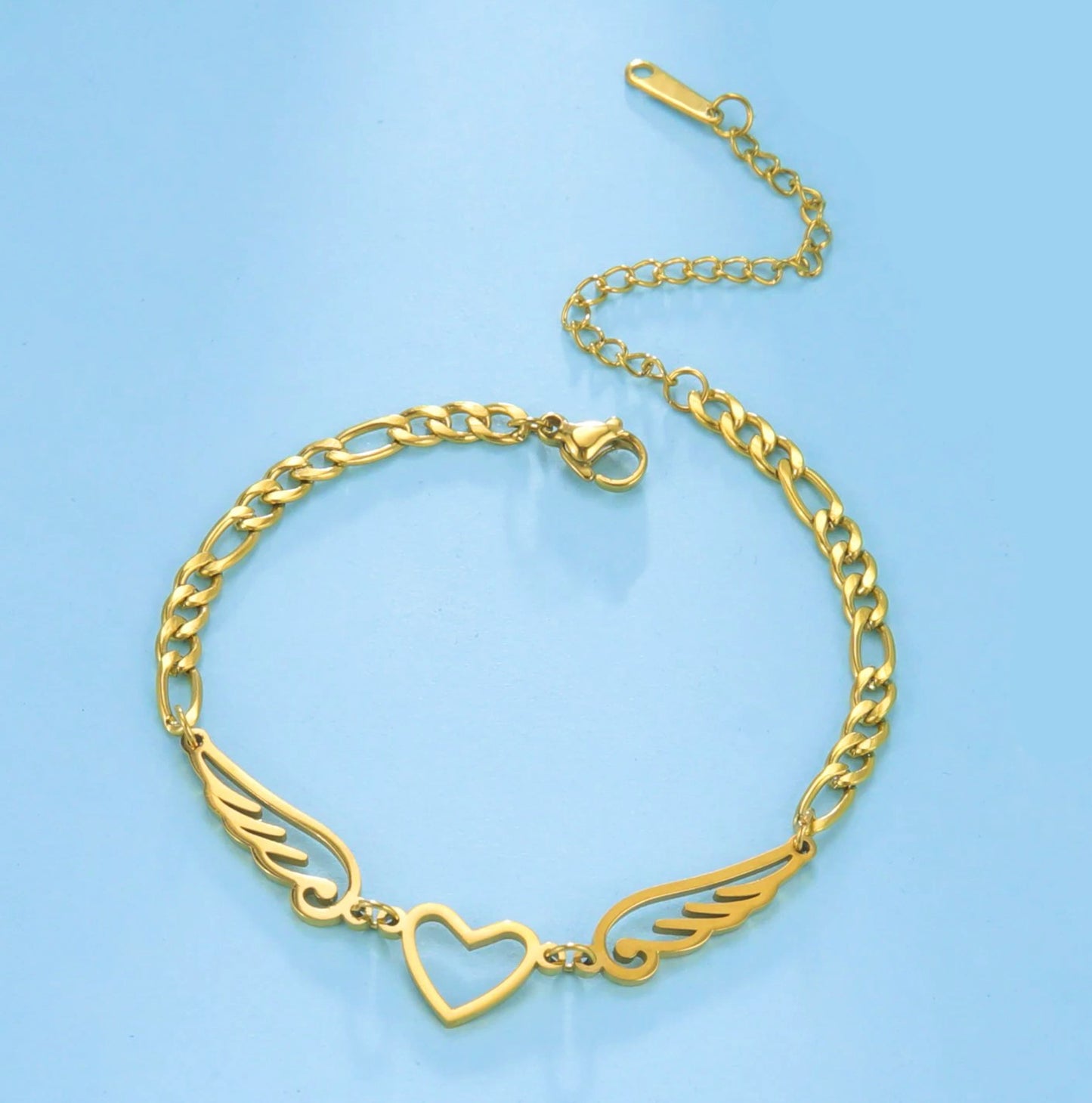 Pulseira Angel's Wings - em aço inoxidável dourado
