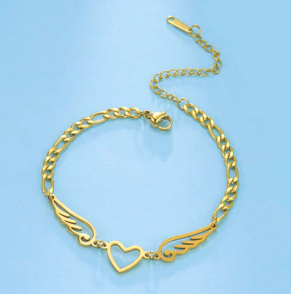 Pulseira Angel's Wings - em aço inoxidável dourado