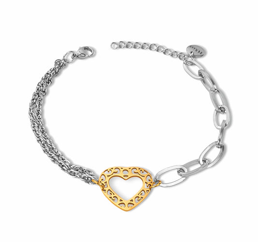 Pulseira Corazón Gold - em aço inoxidável