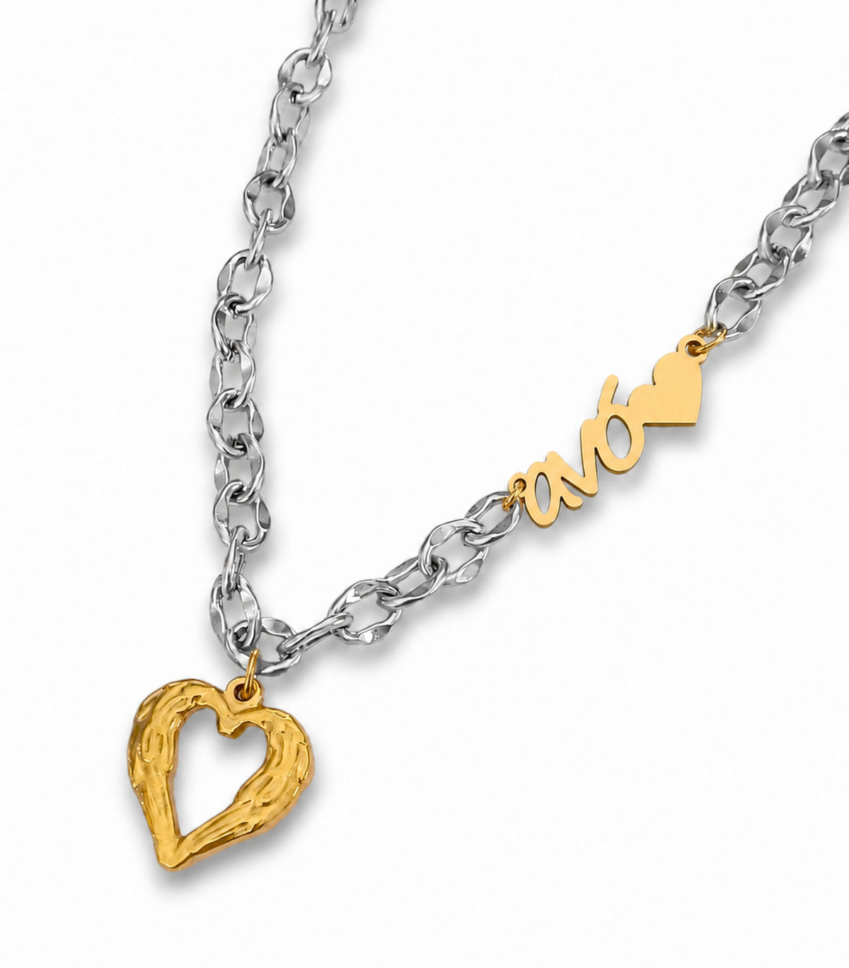 Colar Grandmother Heart Silver - em aço inoxidável