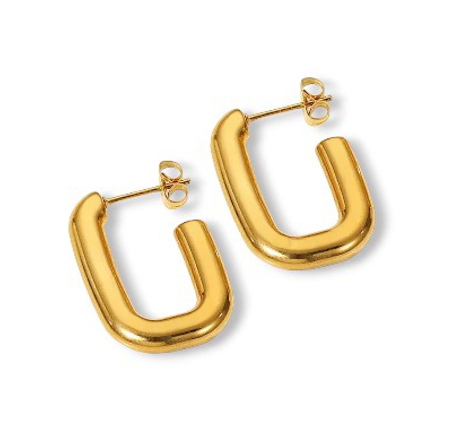 Brincos Hoops - em aço inoxidável dourado