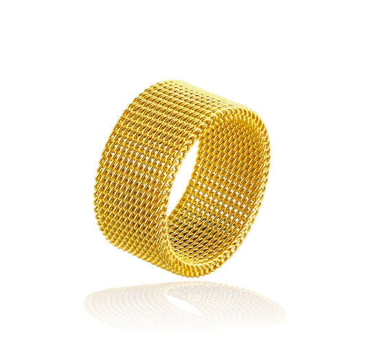 Anel Juno Gold - em aço inoxidável