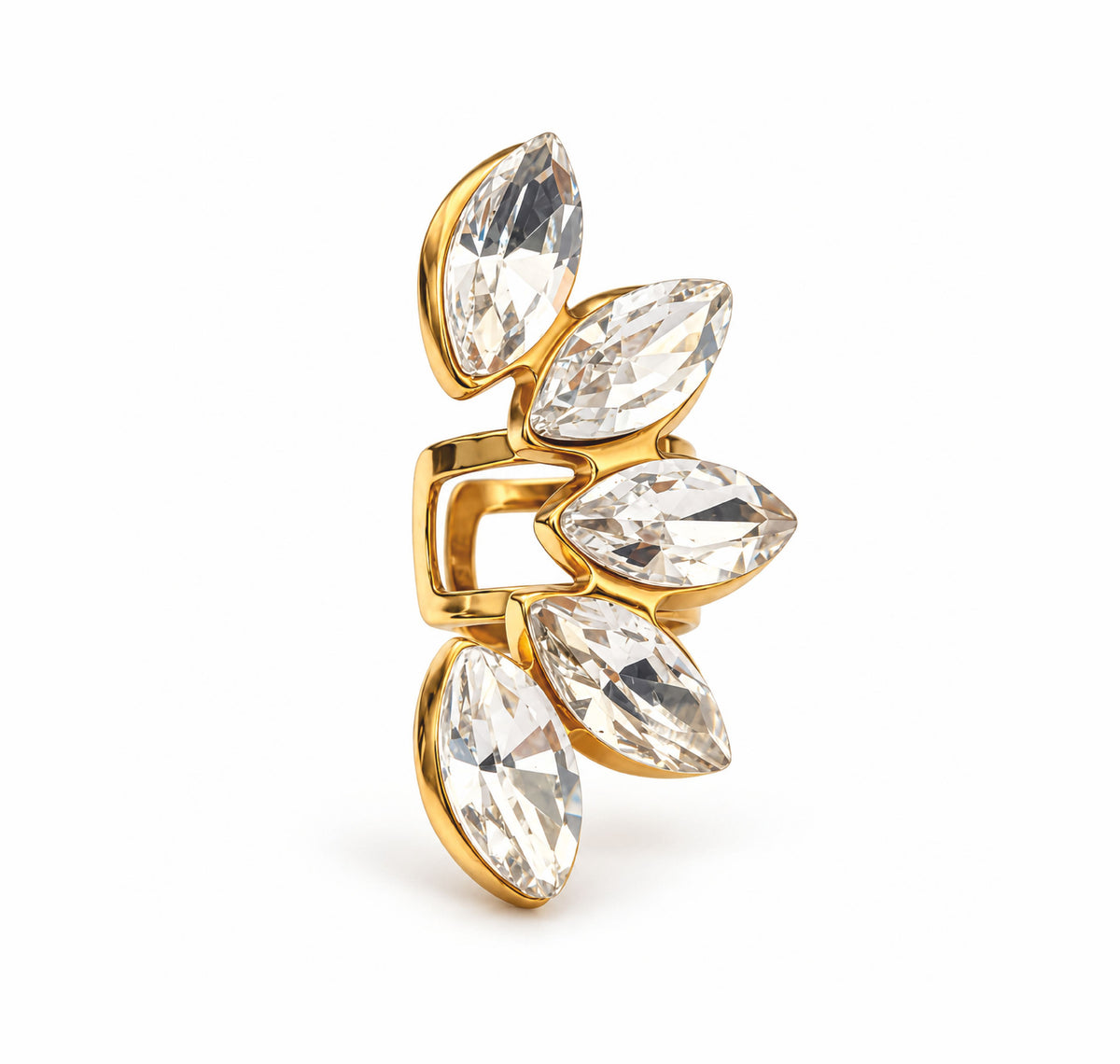 Earcuff Laurel - em aço inoxidável dourado