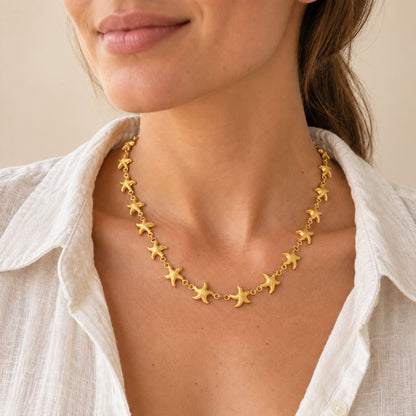 Colar Stella Marina - em aço inoxidável dourado