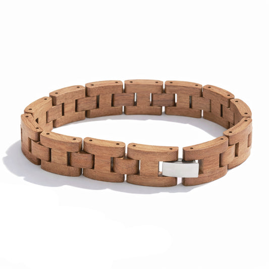 Pulseira Wood - em madeira e aço inoxidável