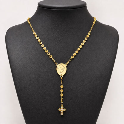 Colar Nossa Senhora - em aço inoxidável dourado