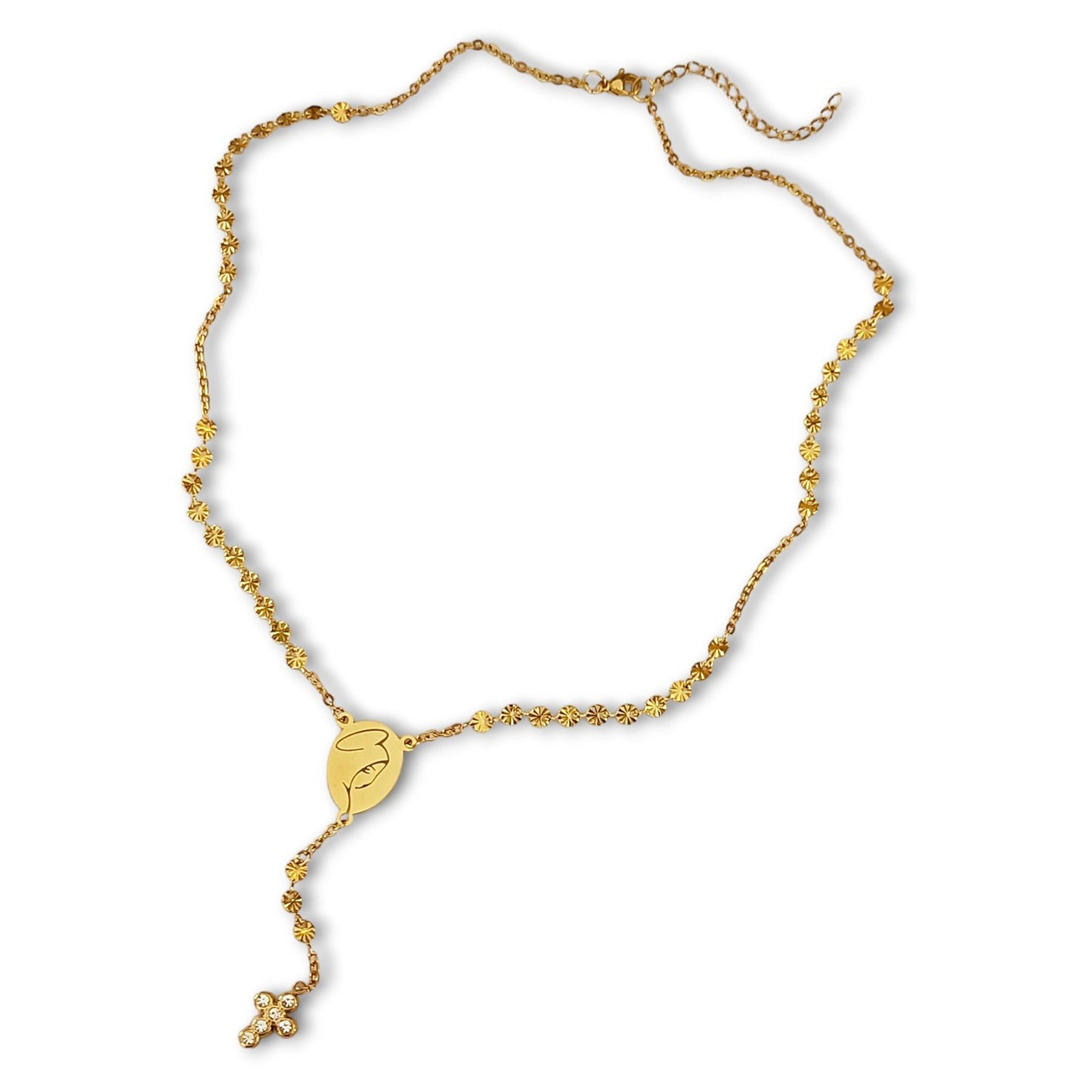 Colar Nossa Senhora - em aço inoxidável dourado