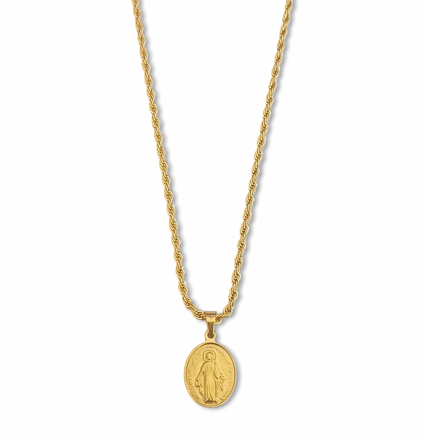 Colar Senhora da Graça - em aço inoxidável dourado