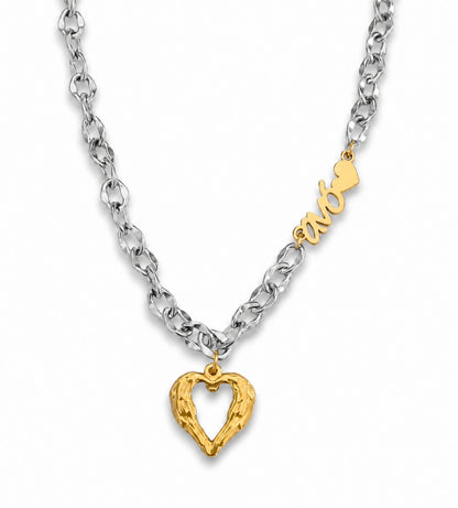 Colar Grandmother Heart Silver - em aço inoxidável