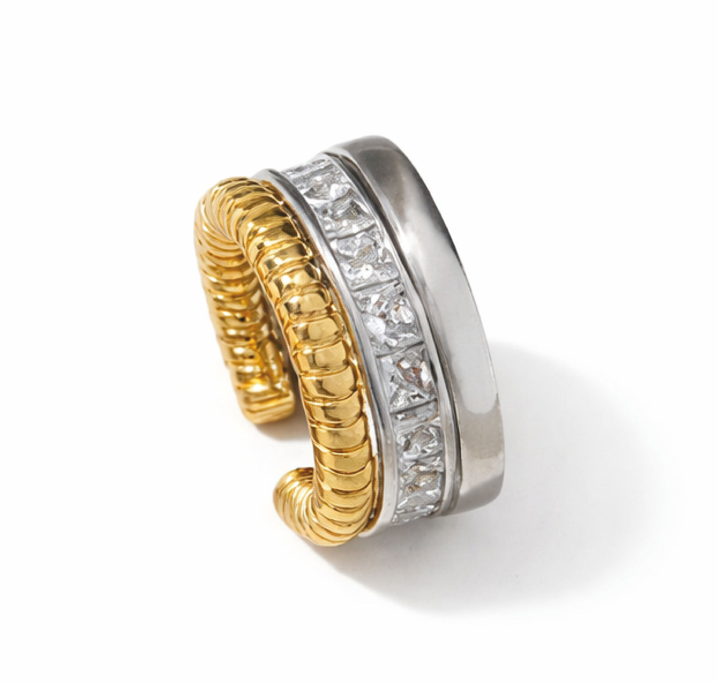 Earcuff Golden & Silver - em aço inoxidável