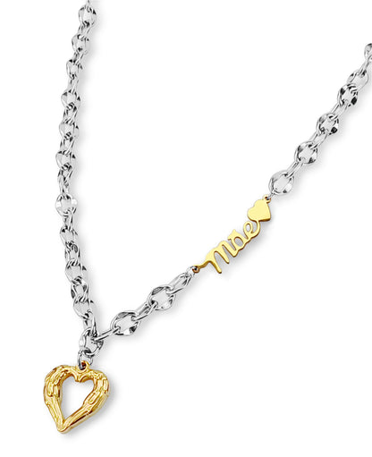 Colar Mother`s Heart Silver - em aço inoxidável