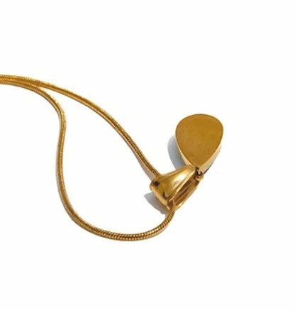 Colar Blue Drop - em aço inoxidável dourado