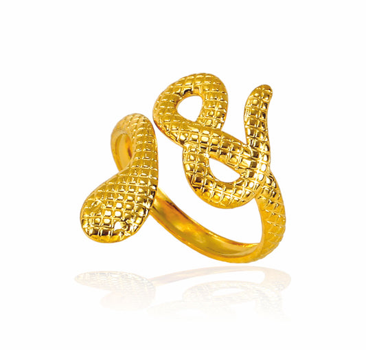 Anel Snake - em aço inoxidável dourado
