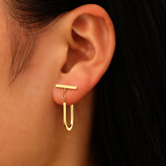 Brincos Cloe - em aço inoxidável dourado