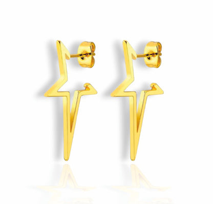 Brincos Stars Gold - em aço inoxidável