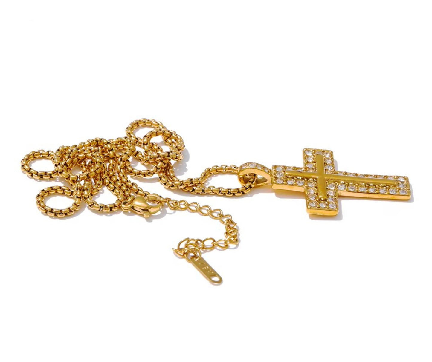 Colar Shining Cross - em aço inoxidável