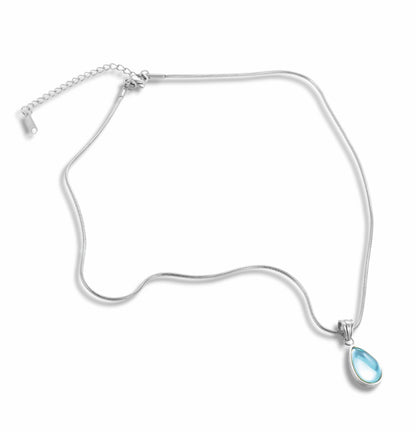 Colar Blue Drop - em aço inoxidável