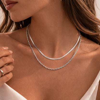 Colar Brunna - conjunto 2 colares em aço inoxidável