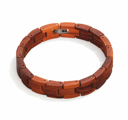 Pulseira Wood - em madeira e aço inoxidável