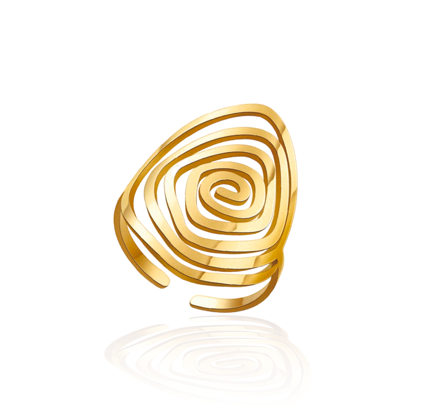 Anel Aura - em aço inoxidável dourado