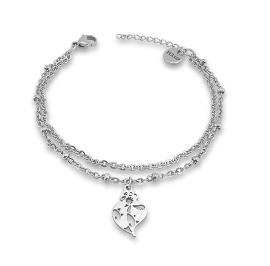 Pulseira Coração Viana - em aço inoxidável
