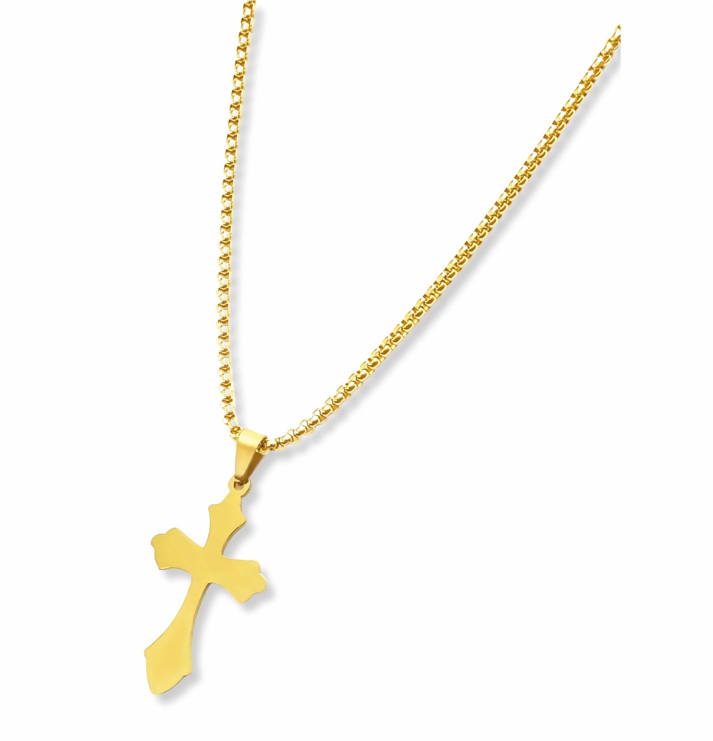 Colar Cruzados - em aço inoxidável dourado