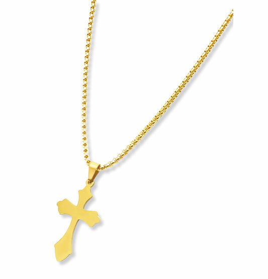Colar Cruzados - em aço inoxidável dourado