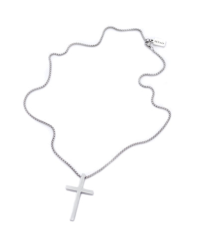 Colar Silver Cross - em aço inoxidável