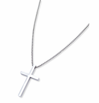 Colar Silver Cross - em aço inoxidável